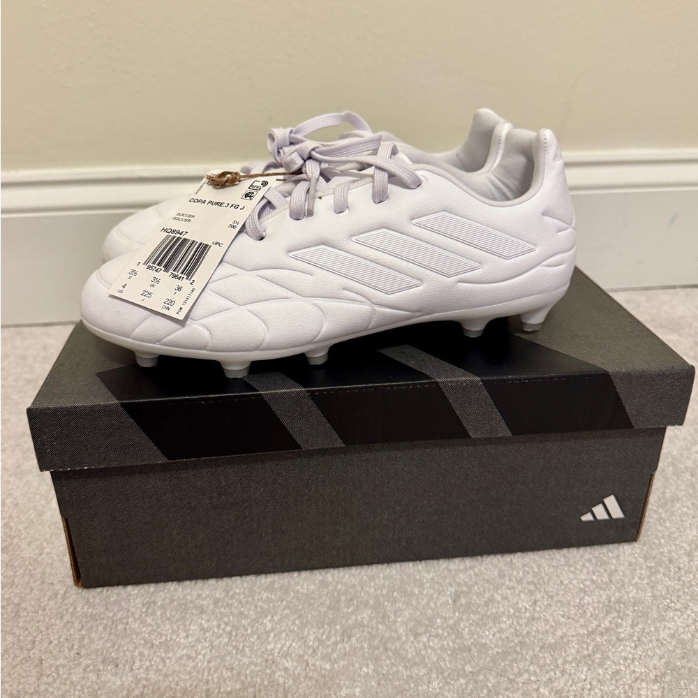 Adidas Kids White Soccer Sneakers